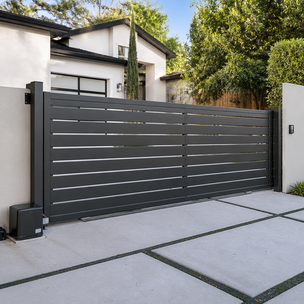 Sliding driveway gates